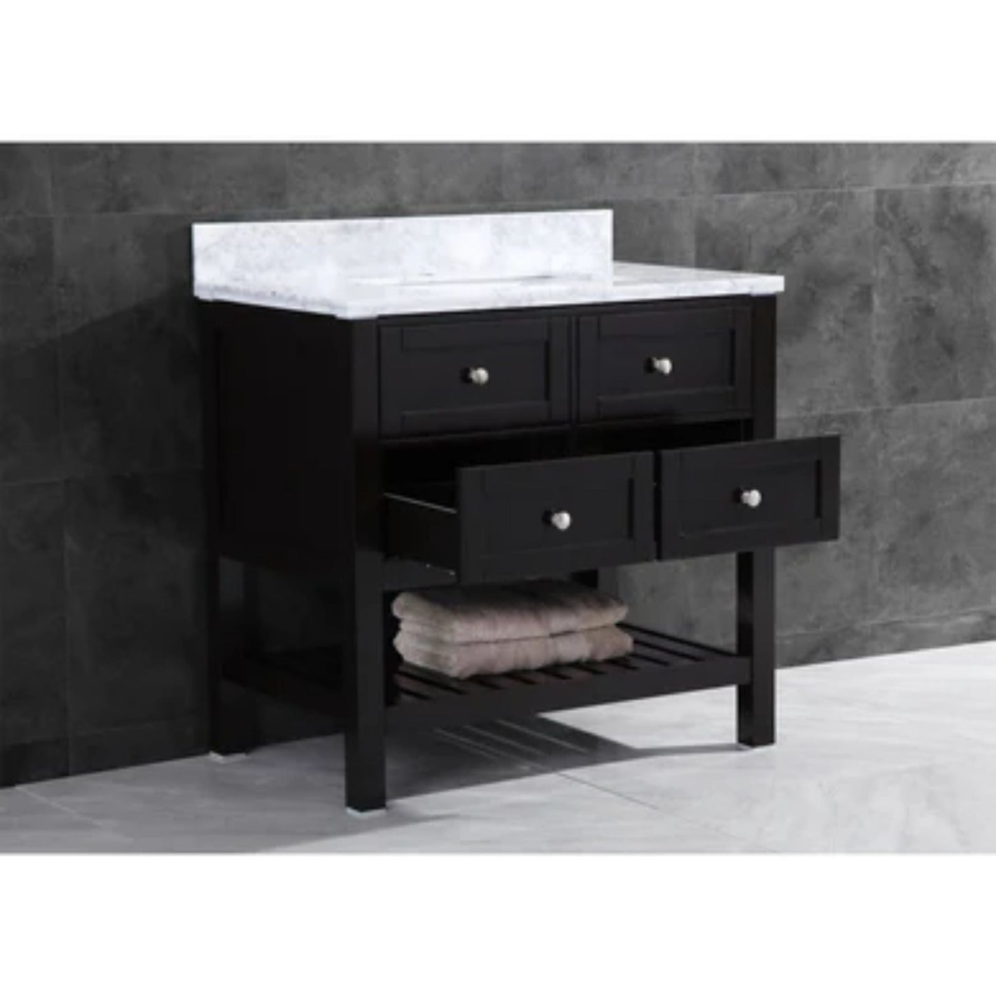 LessCare 29" Espresso Vanity Cabinet Set