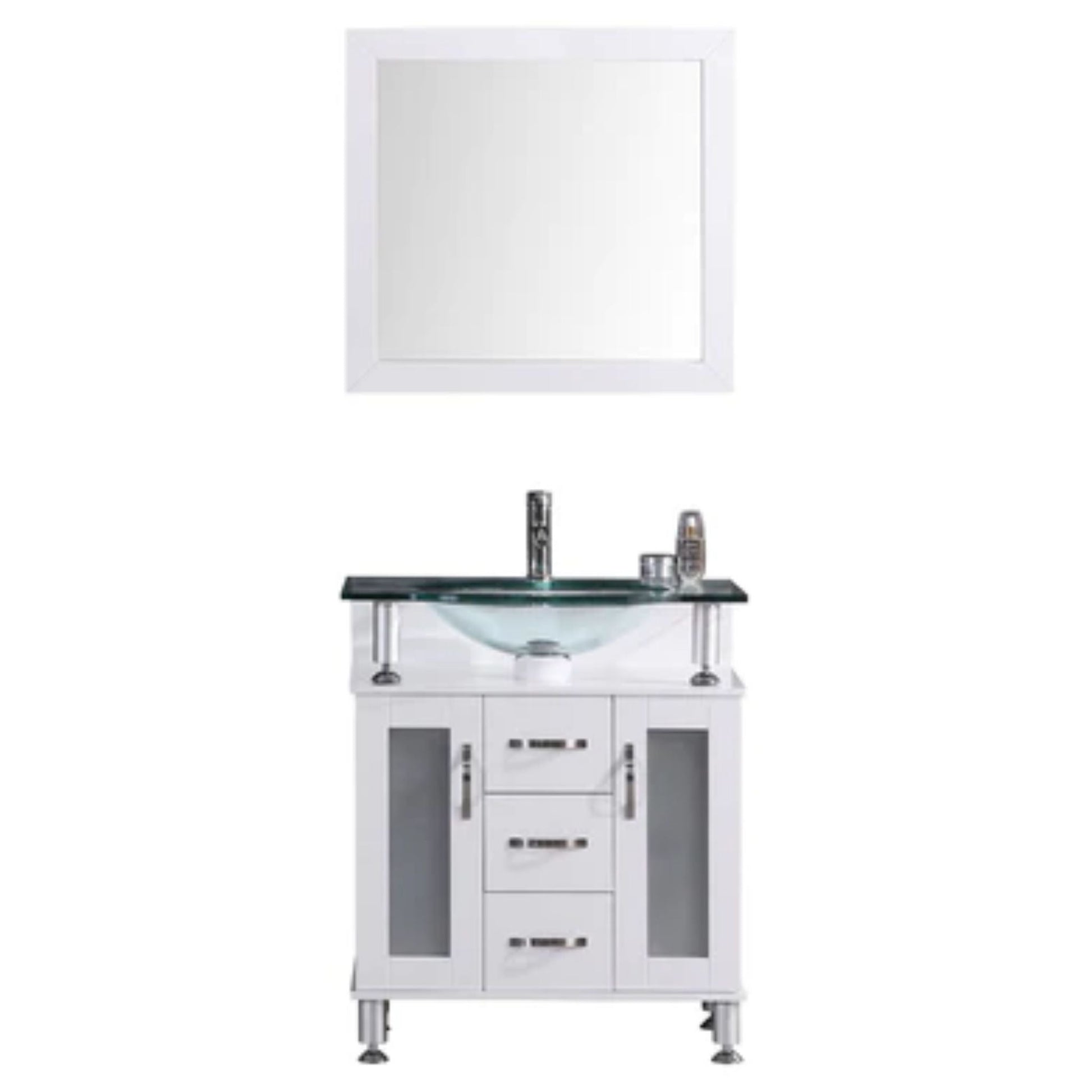 LessCare 29" White Modern Vanity Cabinet