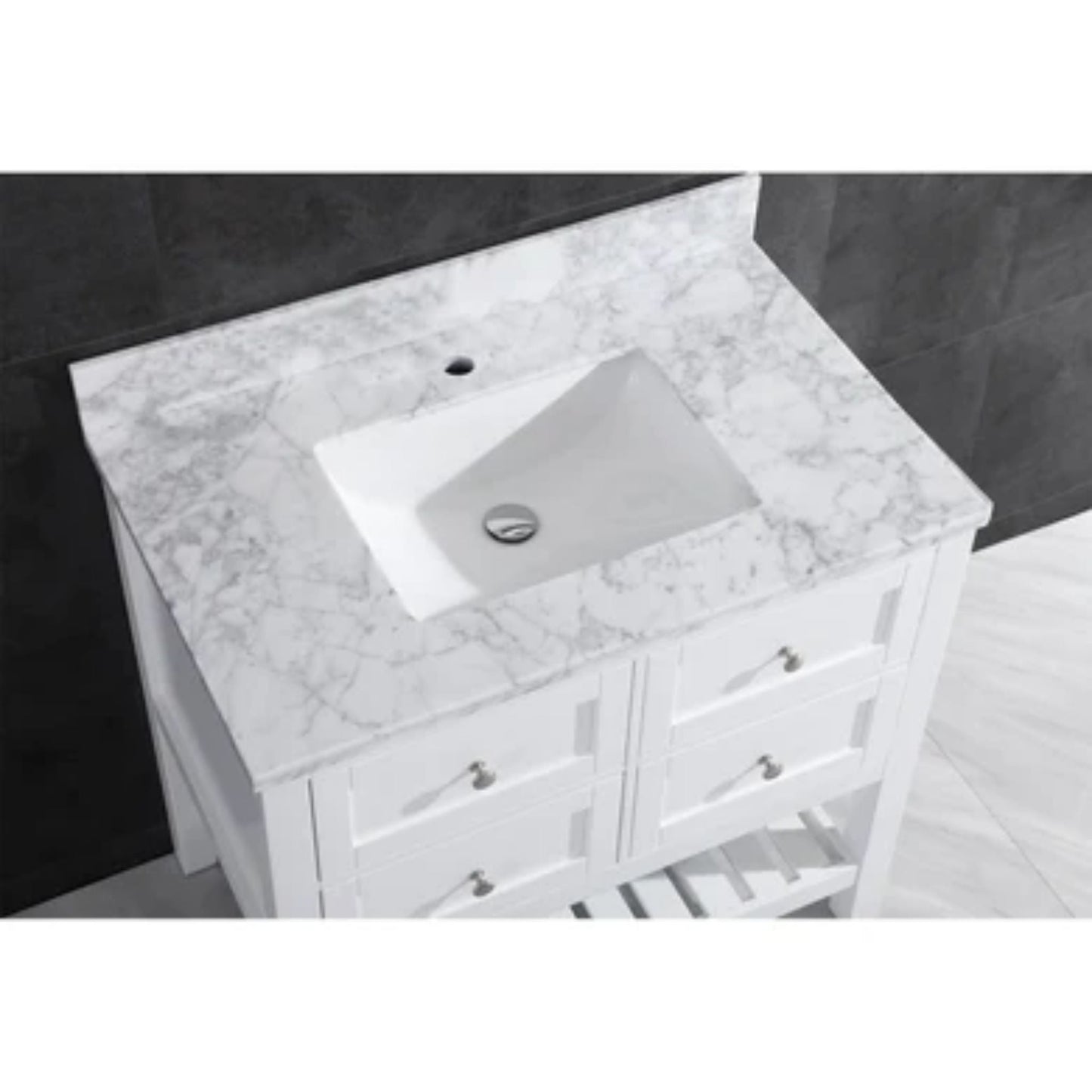 LessCare 29" White Vanity Cabinet Set
