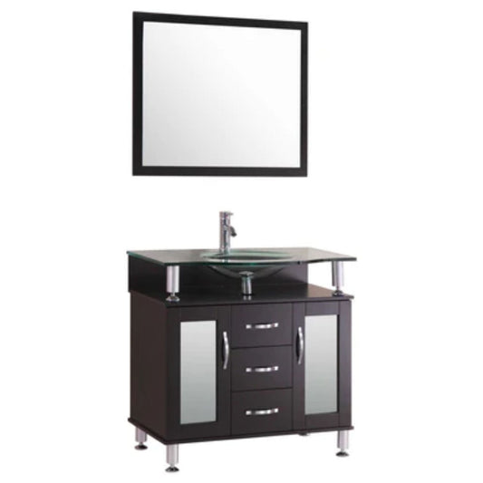 LessCare 30" Espresso Modern Vanity Cabinet Set - Style 1