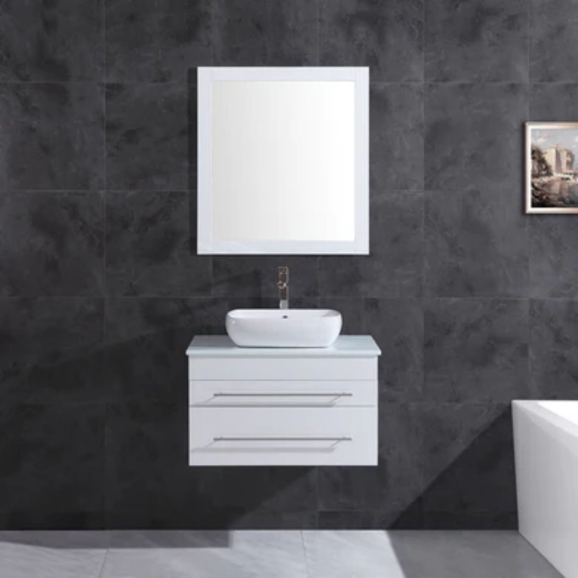 LessCare 30" White Vanity Cabinet Modern