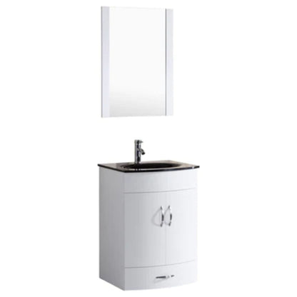 LessCare 30" White Vanity Sink Base Cabinet with Mirror - Style 5