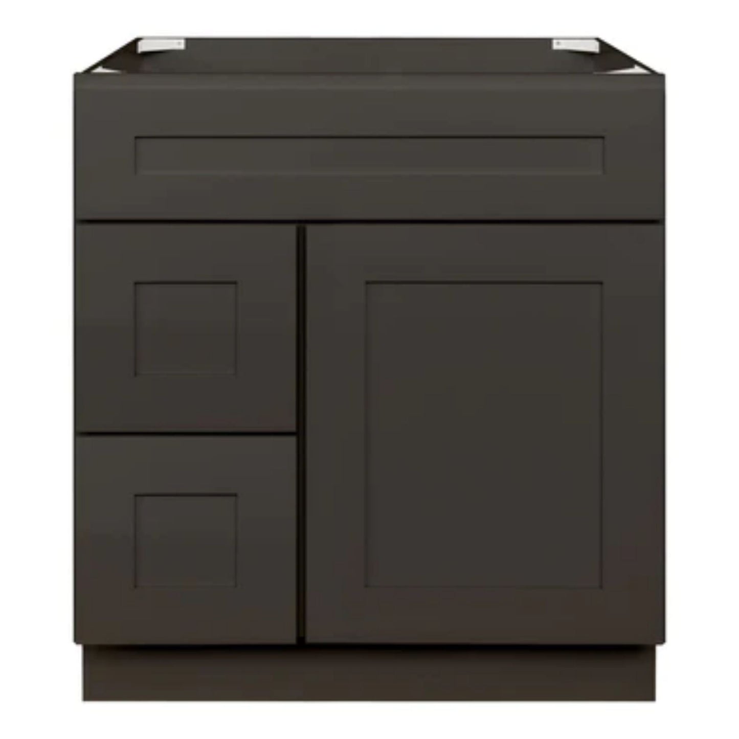 LessCare 30" x 21" x 34 1/2" Avalon Charcoal Vanity Sink Base Cabinet with Left Drawers