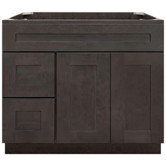 LessCare 30" x 21" x 34 1/2" Dover Gray Vanity Sink Base Cabinet with Left Drawers