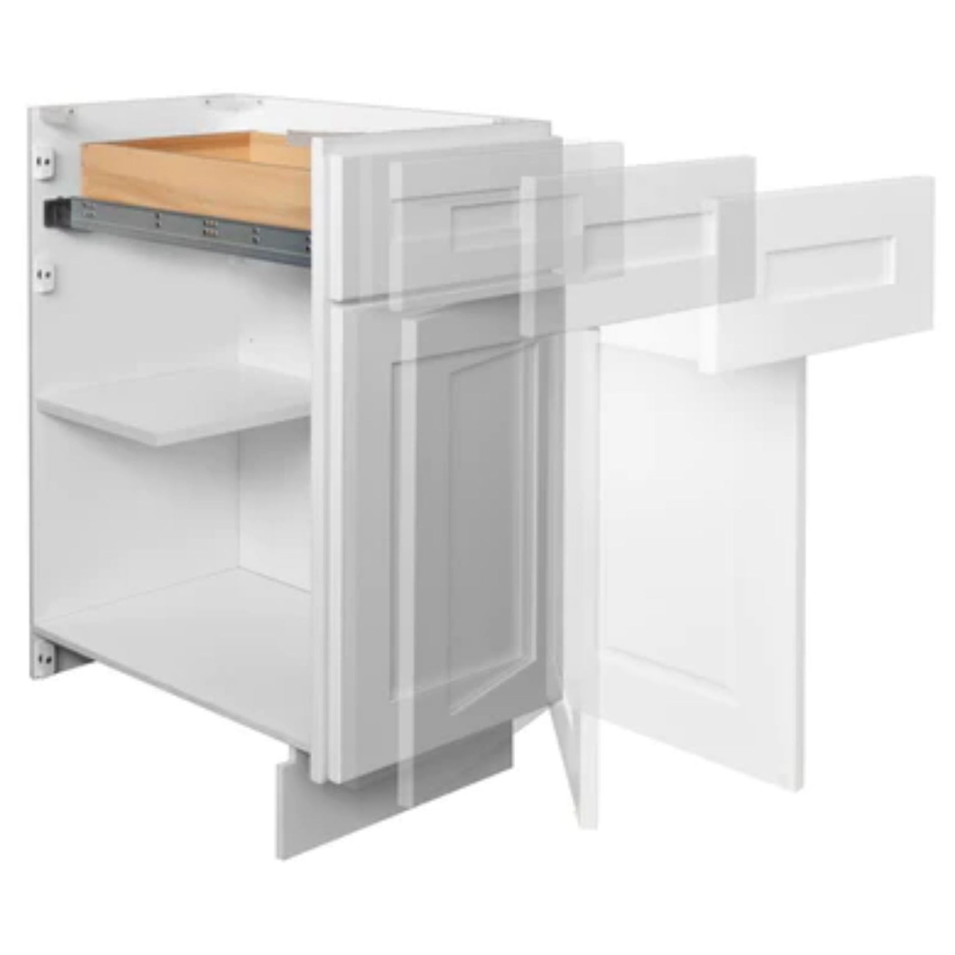 LessCare 30" x 34.5" x 21" Alpina White Vanity Sink Base Cabinet