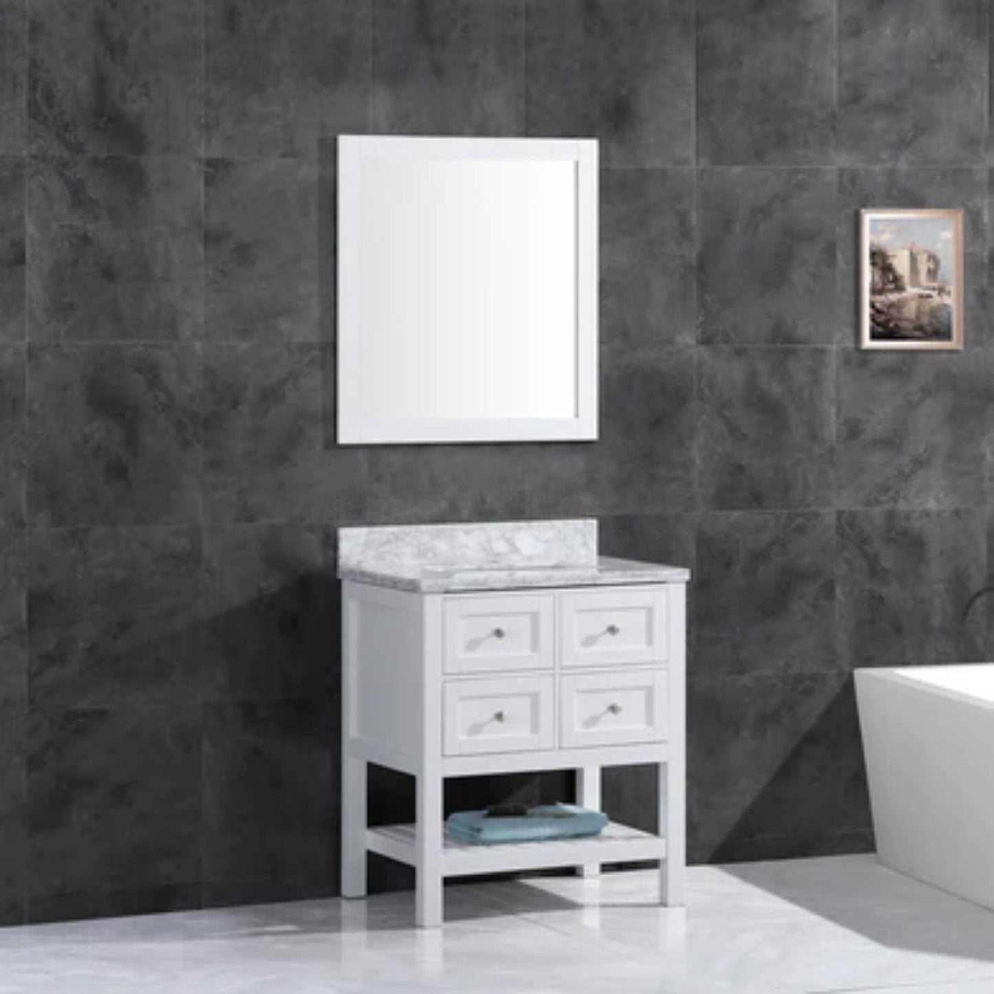 LessCare 35" White Vanity Cabinet Set