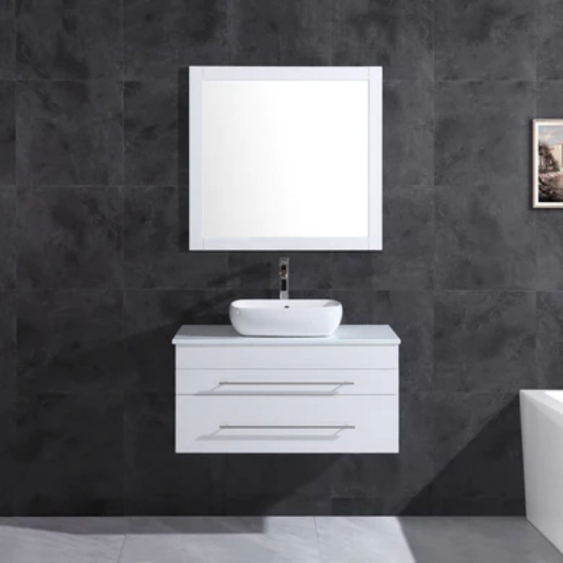 LessCare 36" White Vanity Cabinet Modern
