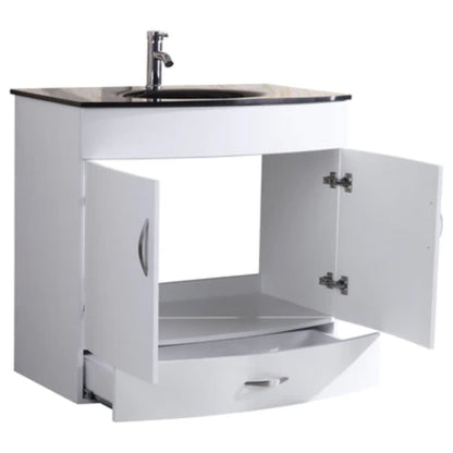 LessCare 36" White Vanity Sink Base Cabinet with Mirror - Style 5