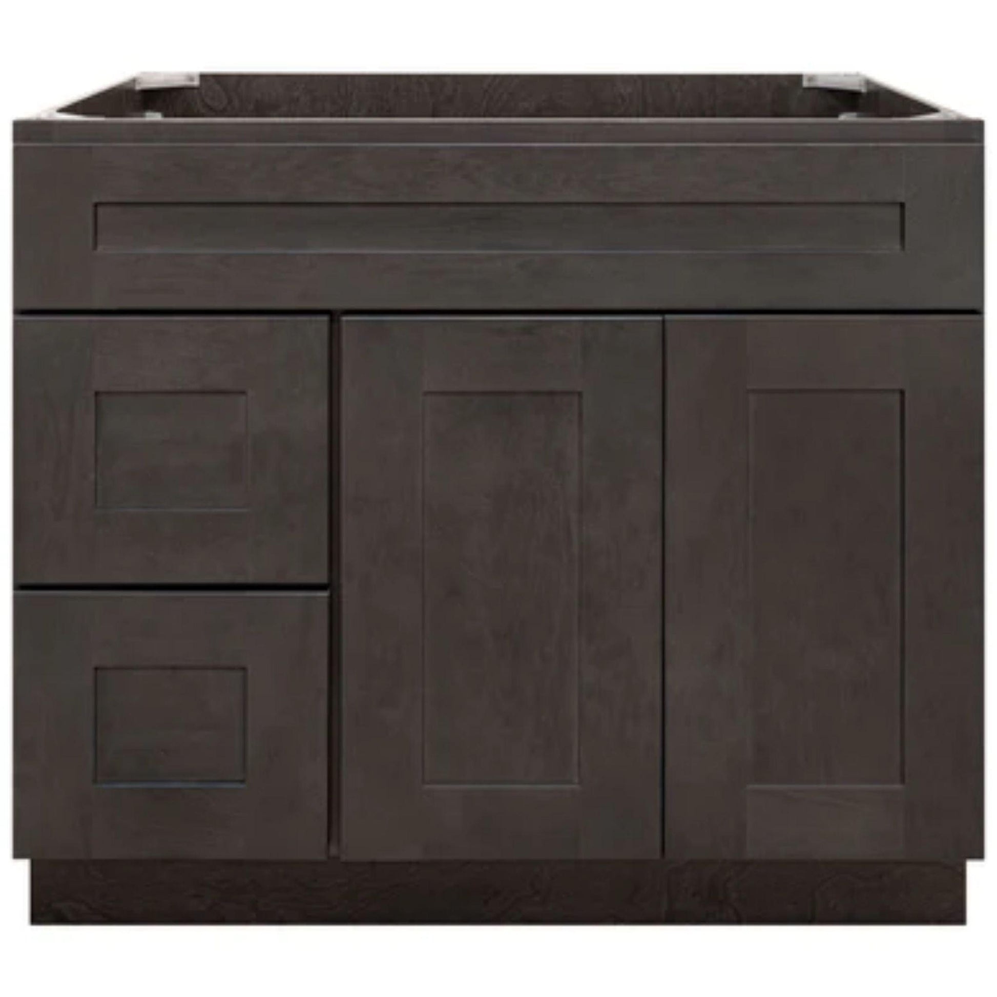 LessCare 36" x 21" x 34 1/2" Dover Gray Vanity Sink Base Cabinet with Left Drawers