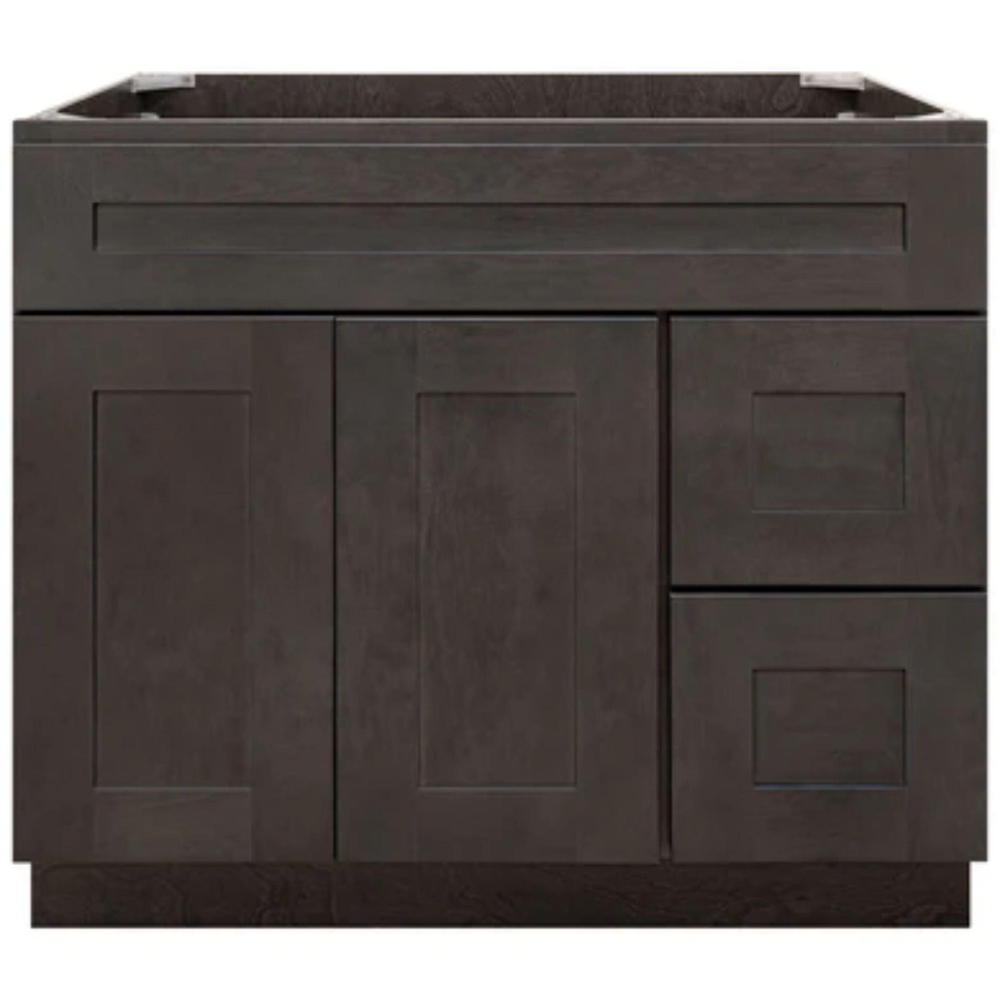 LessCare 36" x 21" x 34 1/2" Dover Gray Vanity Sink Base Cabinet with Right Drawers