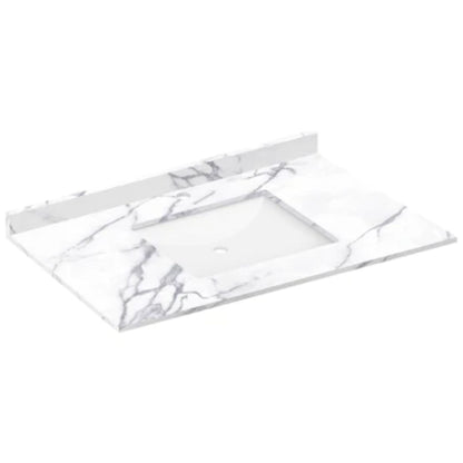 LessCare 37" x 22" Calacatta White Vanity Top with Square Sink - Single Faucet