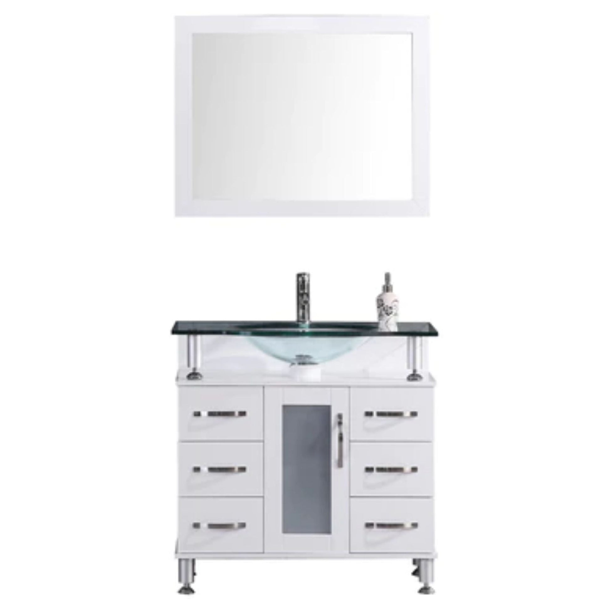 LessCare 41" White Modern Vanity Cabinet