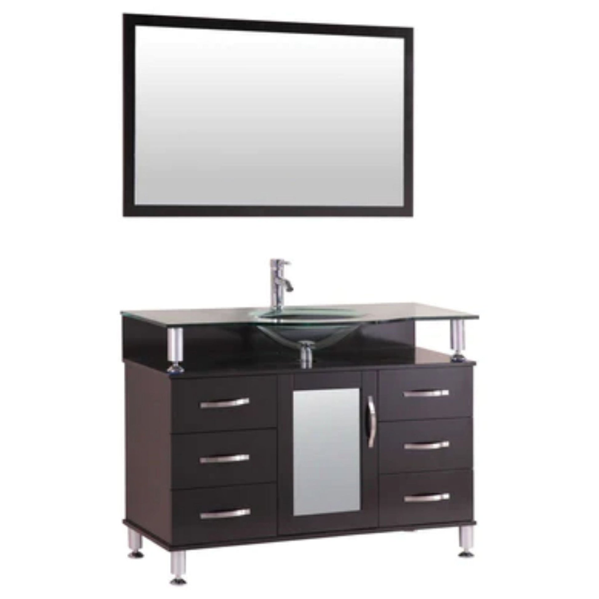 LessCare 42" Espresso Modern Vanity Cabinet Set - Style 1