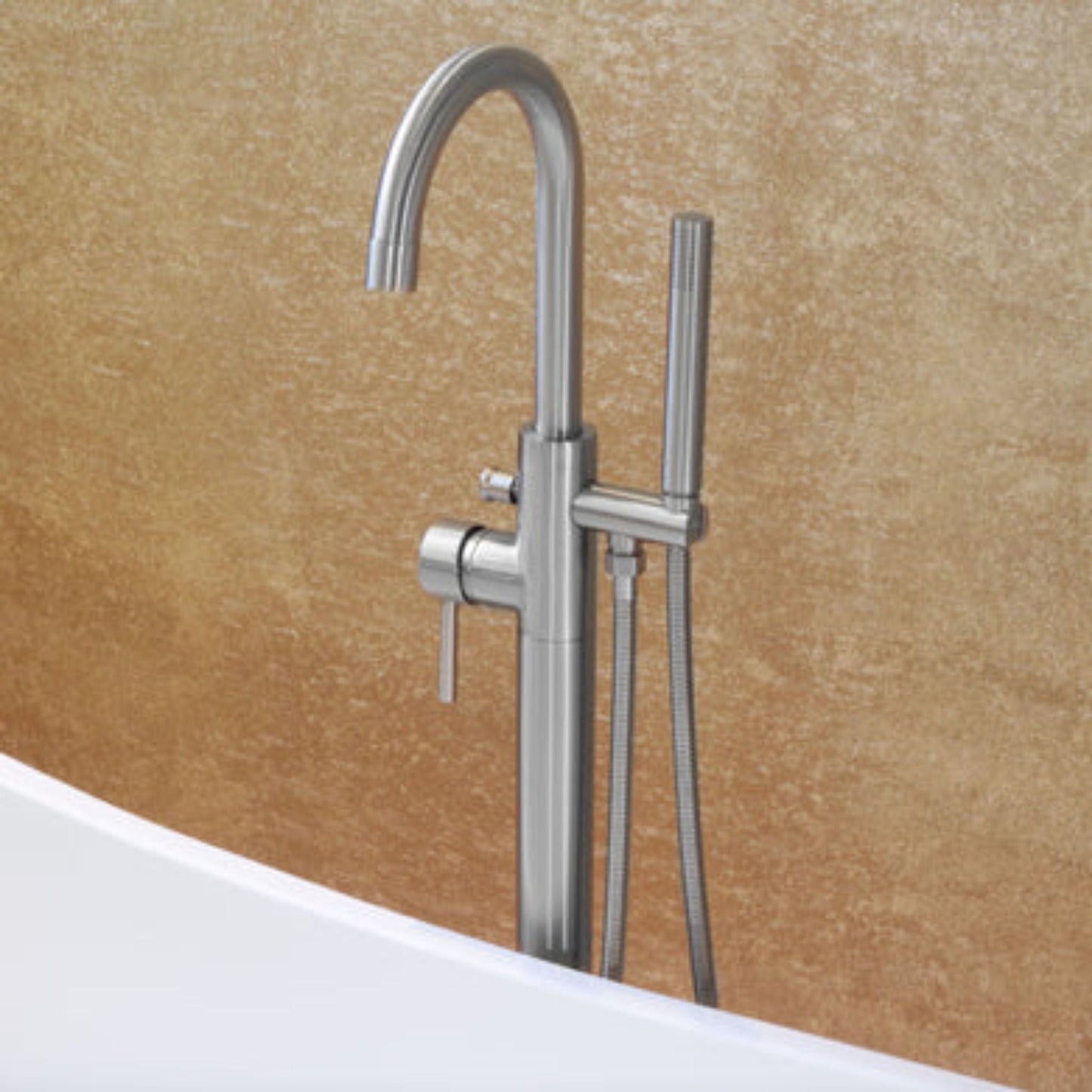 LessCare 44" Brushed Nickel Freestanding Bathtub Faucet