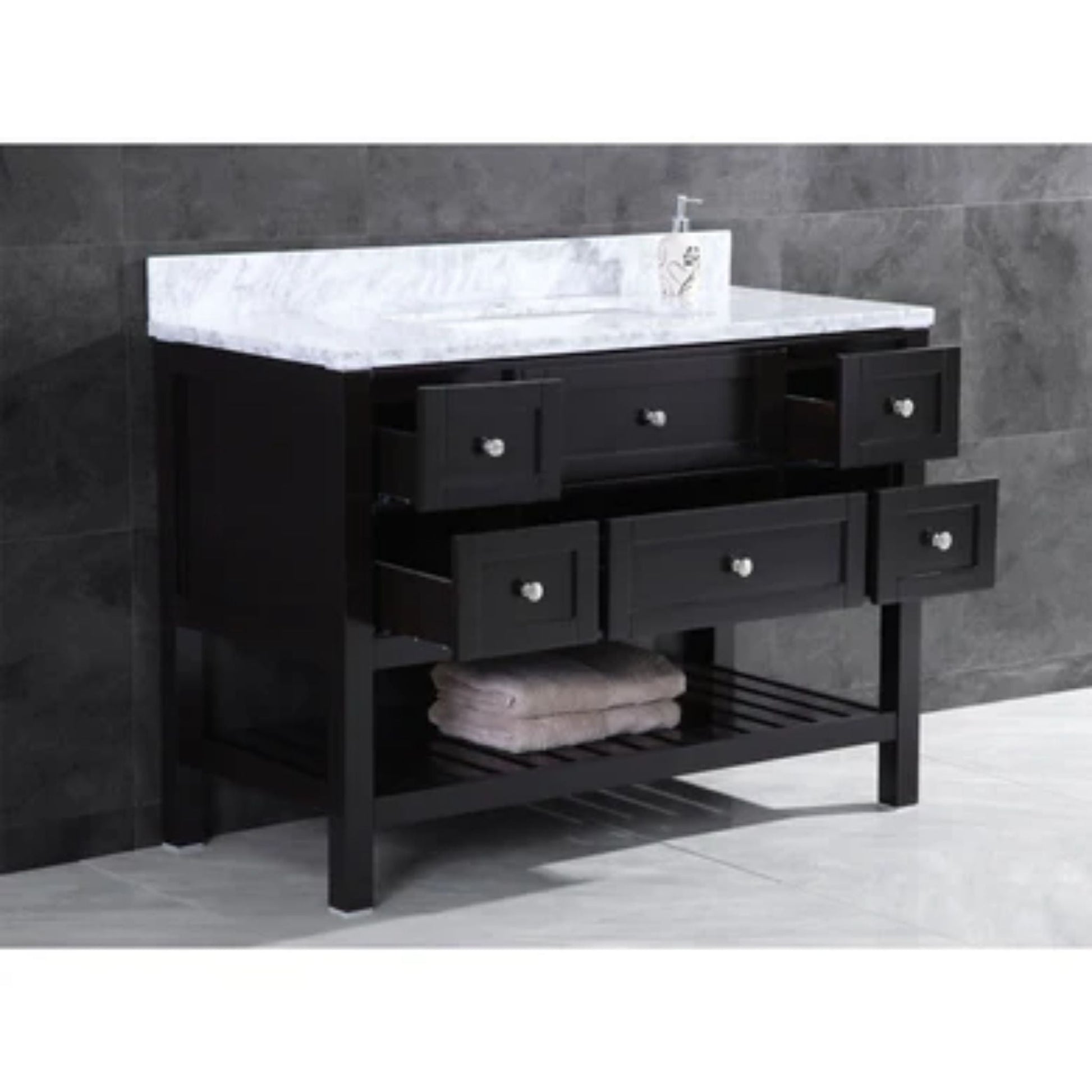 LessCare 47" Espresso Vanity Cabinet Set