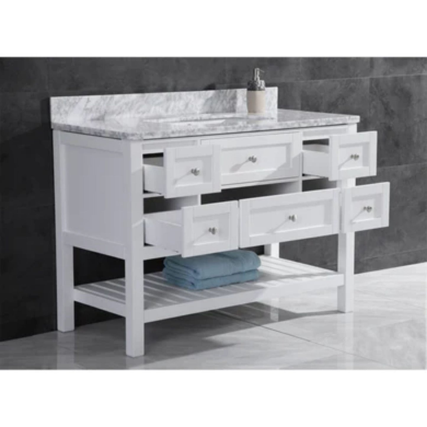 LessCare 47" White Vanity Cabinet Set
