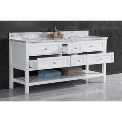 LessCare 59" White Vanity Cabinet Set