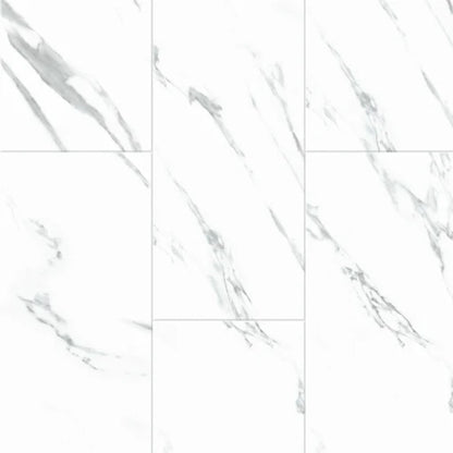 LessCare 5.5mm SPC Calacatta Travertine Waterproof Rigid Luxury SPC Vinyl Flooring with Padding – 24 Sq. Ft. per Box (Set of 12 Planks)