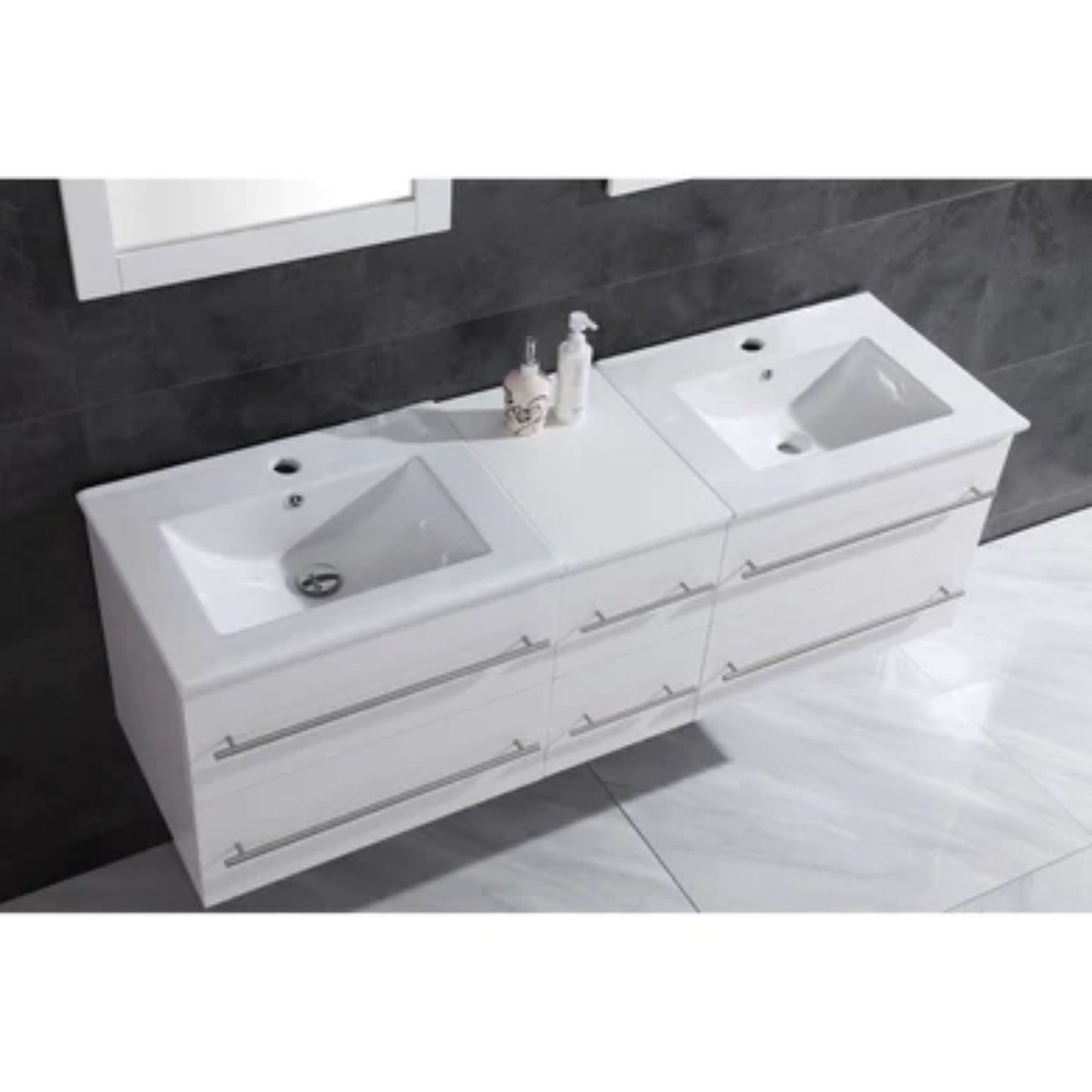 LessCare 60" Vanity Cabinet White Modern - LV12-60W