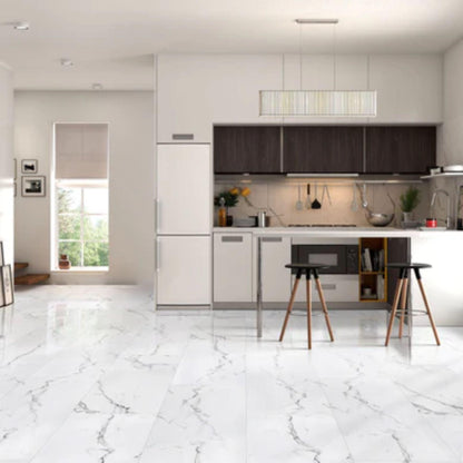 LessCare 6.5mm MSPC Calacatta Matte Vinyl Flooring – 15.51 Sq. Ft. per Box (Set of 8 Planks)