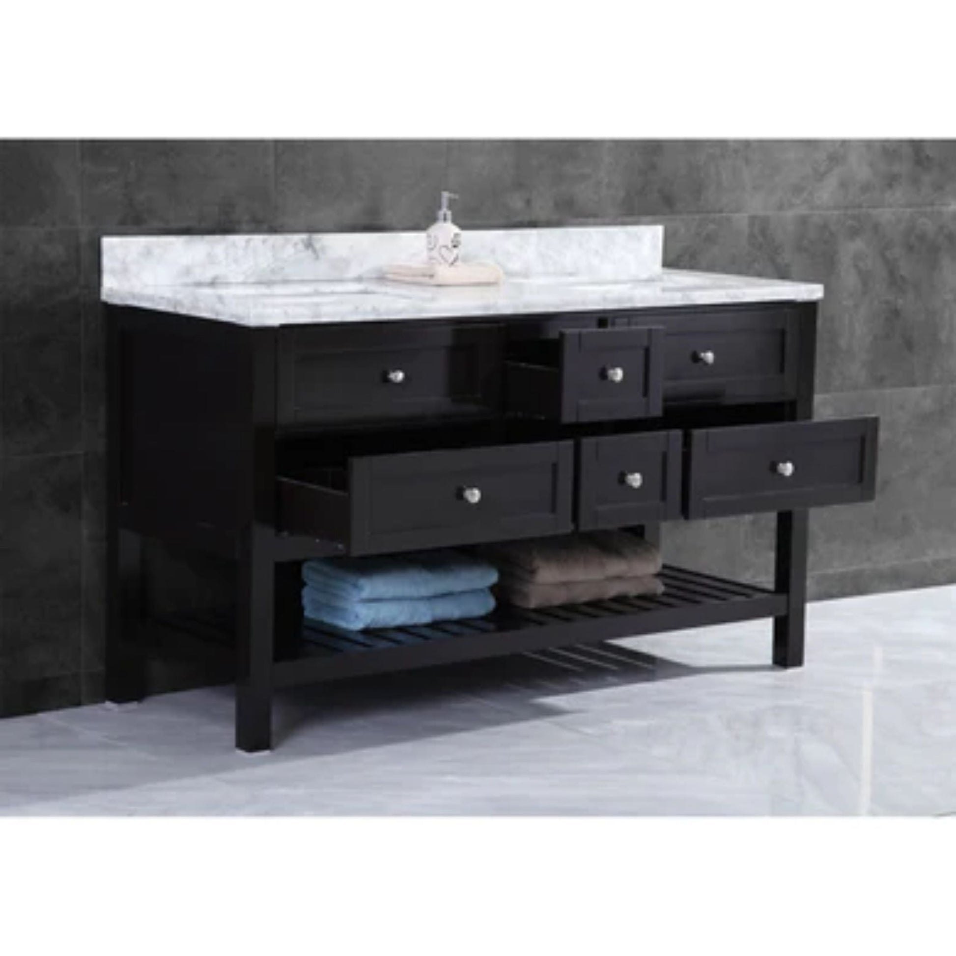 LessCare 71" Espresso Vanity Cabinet Set