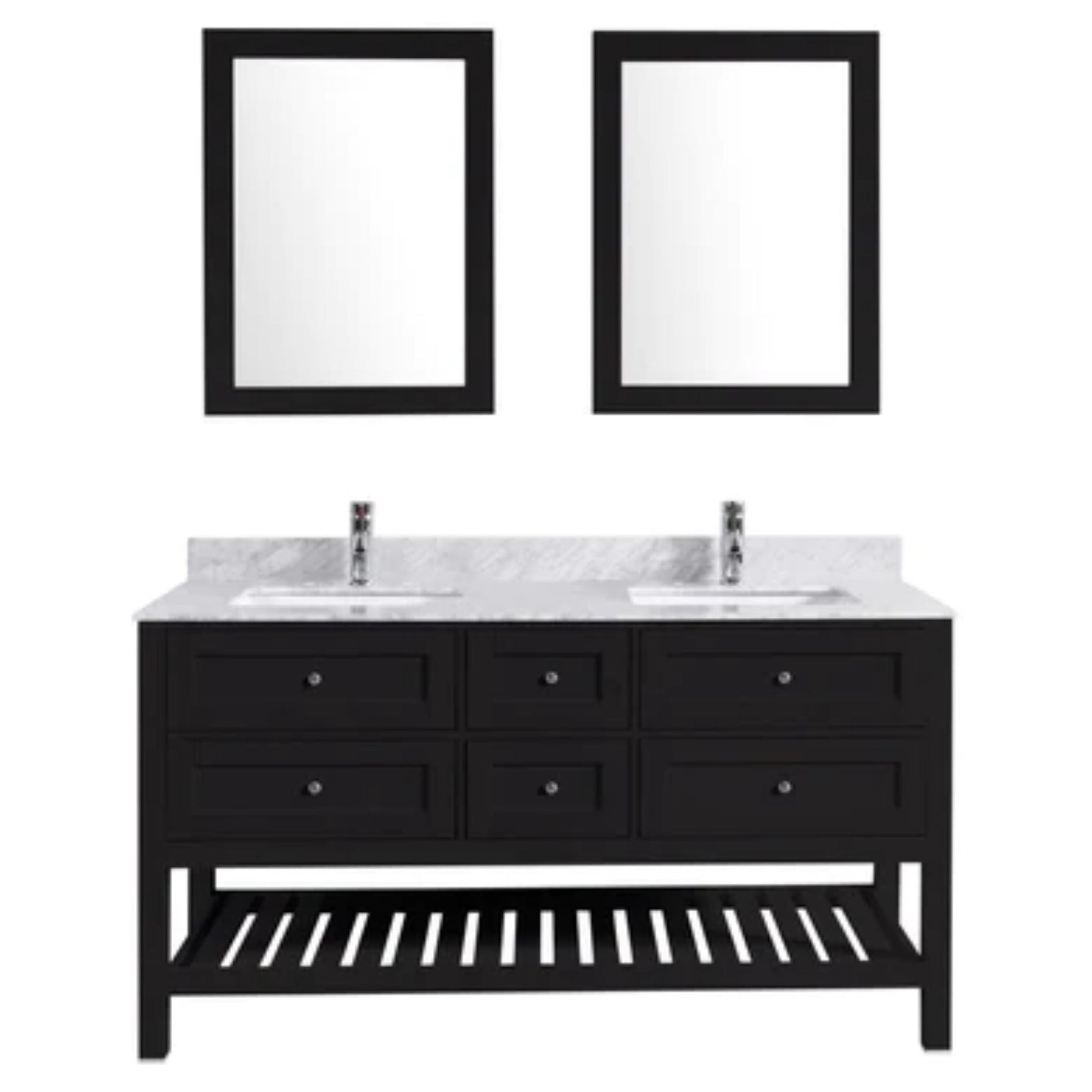 LessCare 71" Espresso Vanity Cabinet Set