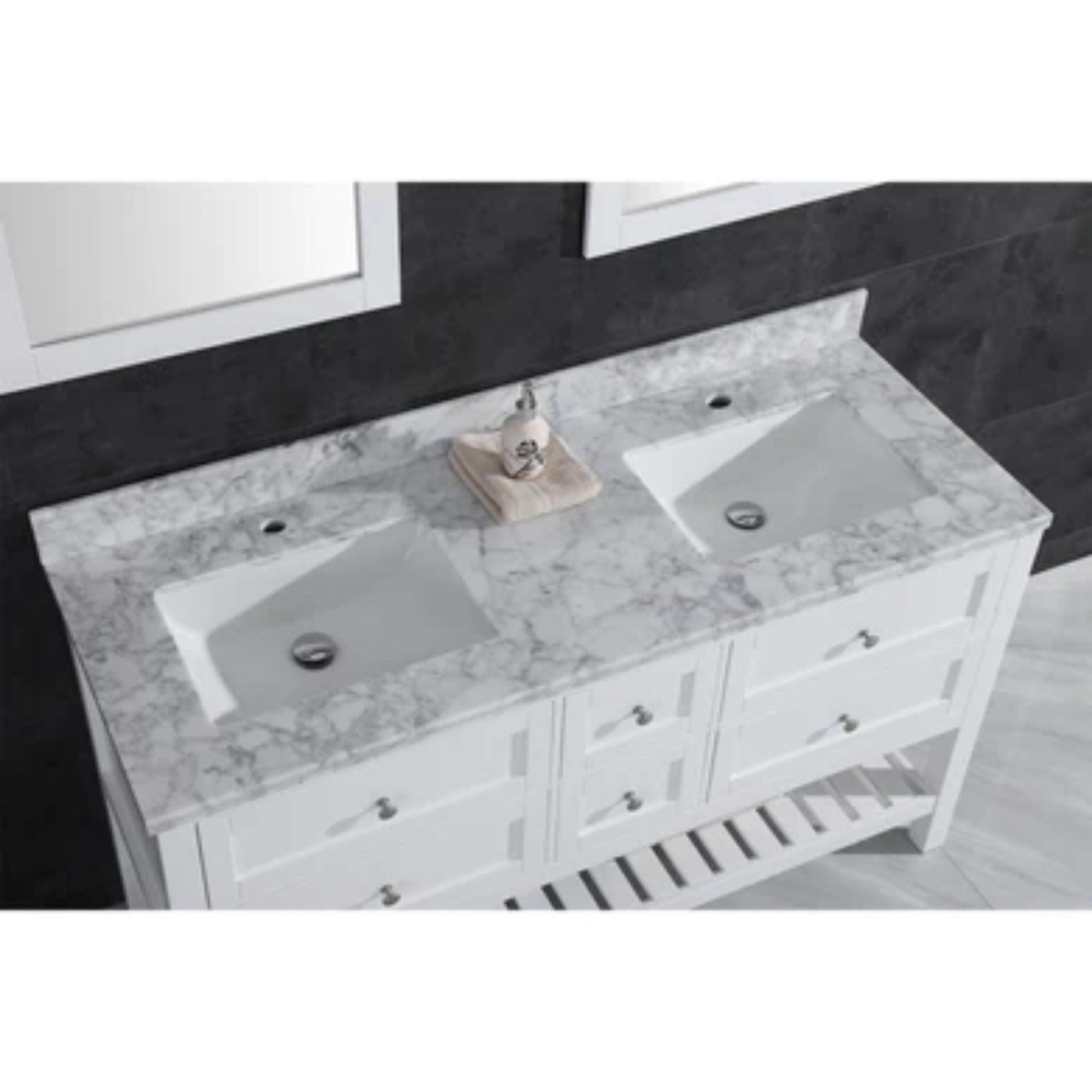 LessCare 71" White Vanity Cabinet Set