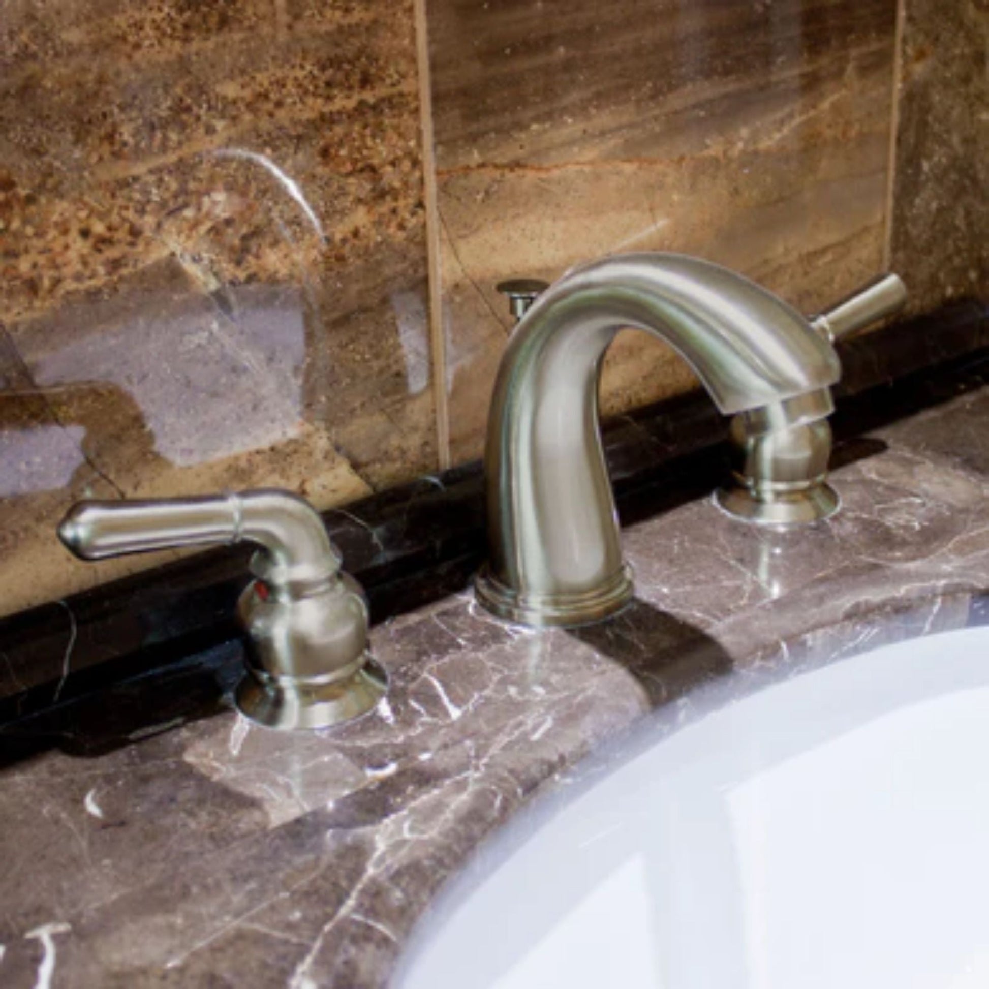 LessCare Brushed Nickel Finish 4 In Spread Bathroom Faucet - LB4B