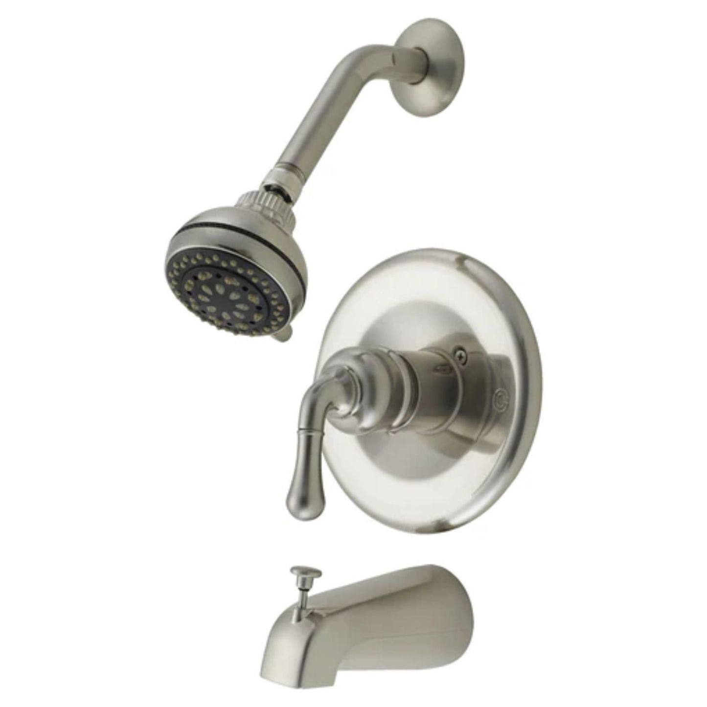 LessCare Brushed Nickel Finish Shower Head & Tub Faucet Set - LS3B
