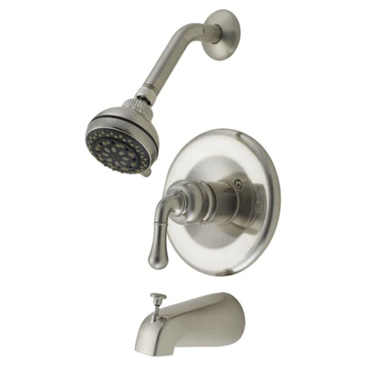 LessCare Brushed Nickel Finish Shower Head & Tub Faucet Set - LS3B