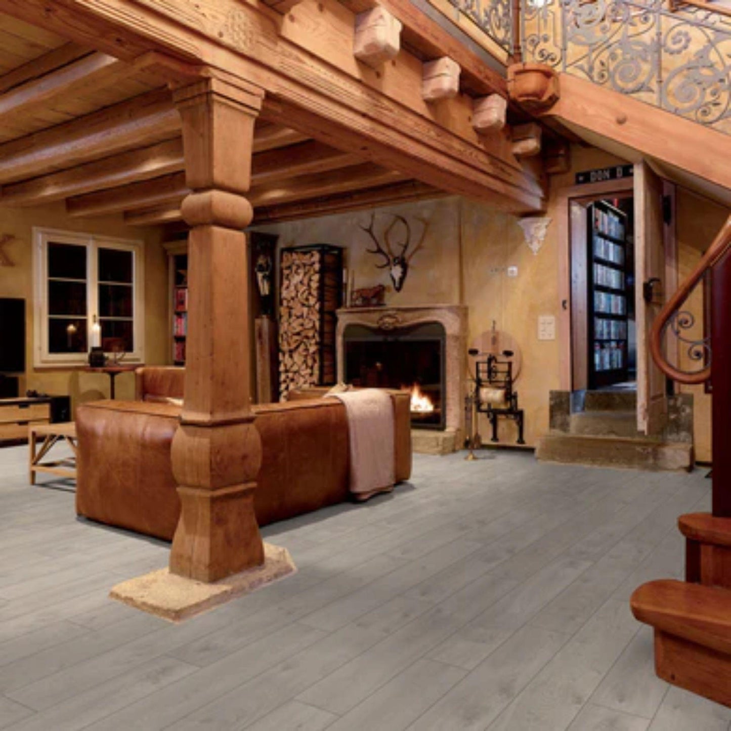 LessCare Engleberg 12mm Engleberg Eiche Textured Finish Laminate Flooring – 14.33 Sq. Ft. per Box (Set of 5 Planks)