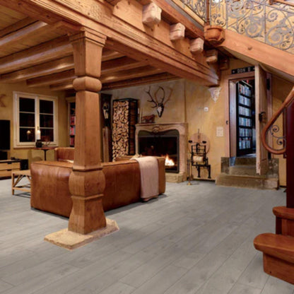 LessCare Engleberg 12mm Engleberg Eiche Textured Finish Laminate Flooring – 14.33 Sq. Ft. per Box (Set of 5 Planks)