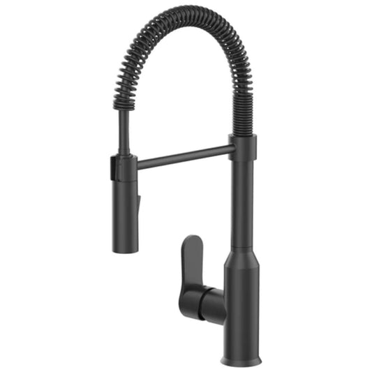 LessCare Matte Black Modern Spring-Type Kitchen Faucet