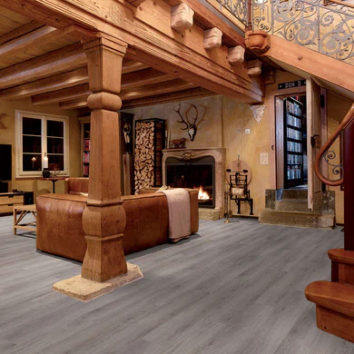 LessCare New York 8mm Oak Chrompore Finish Swiss Laminate Flooring – 14.33 Sq. Ft. per Box (Set of 5 Planks)