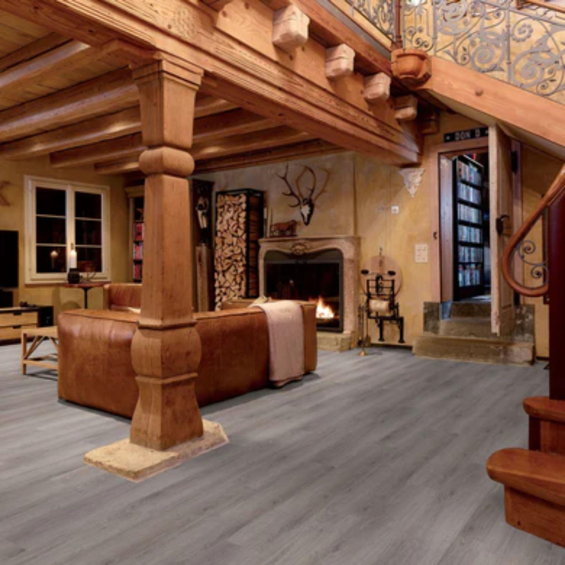 LessCare New York 8mm Oak Chrompore Finish Swiss Laminate Flooring – 14.33 Sq. Ft. per Box (Set of 5 Planks)