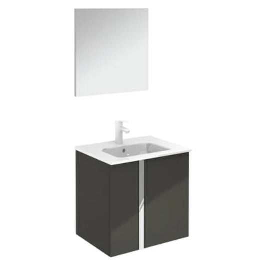 LessCare Onix+ by Royo 24" Anthracite Modern Wall-Mount Vanity Cabinet