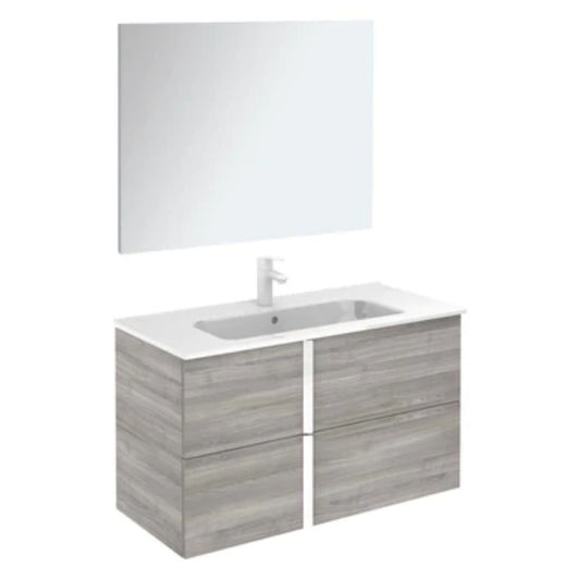 LessCare Onix+ by Royo 40" Sandy Grey Modern Wall-Mount 2 Drawers Vanity Cabinet