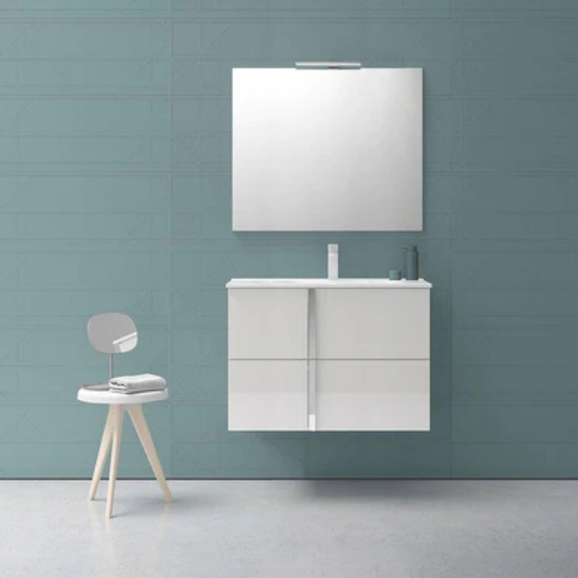 LessCare Onix+ by Royo 40" White Modern Wall-Mount 2 Drawers Vanity Cabinet