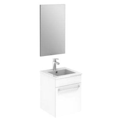 LessCare Qubo by Royo 16" White Modern Wall-Mount Vanity Set