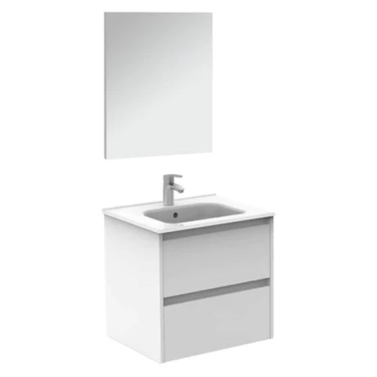 LessCare Sansa by Royo 24" White Modern Wall-Mount 2 Drawers Vanity Cabinet