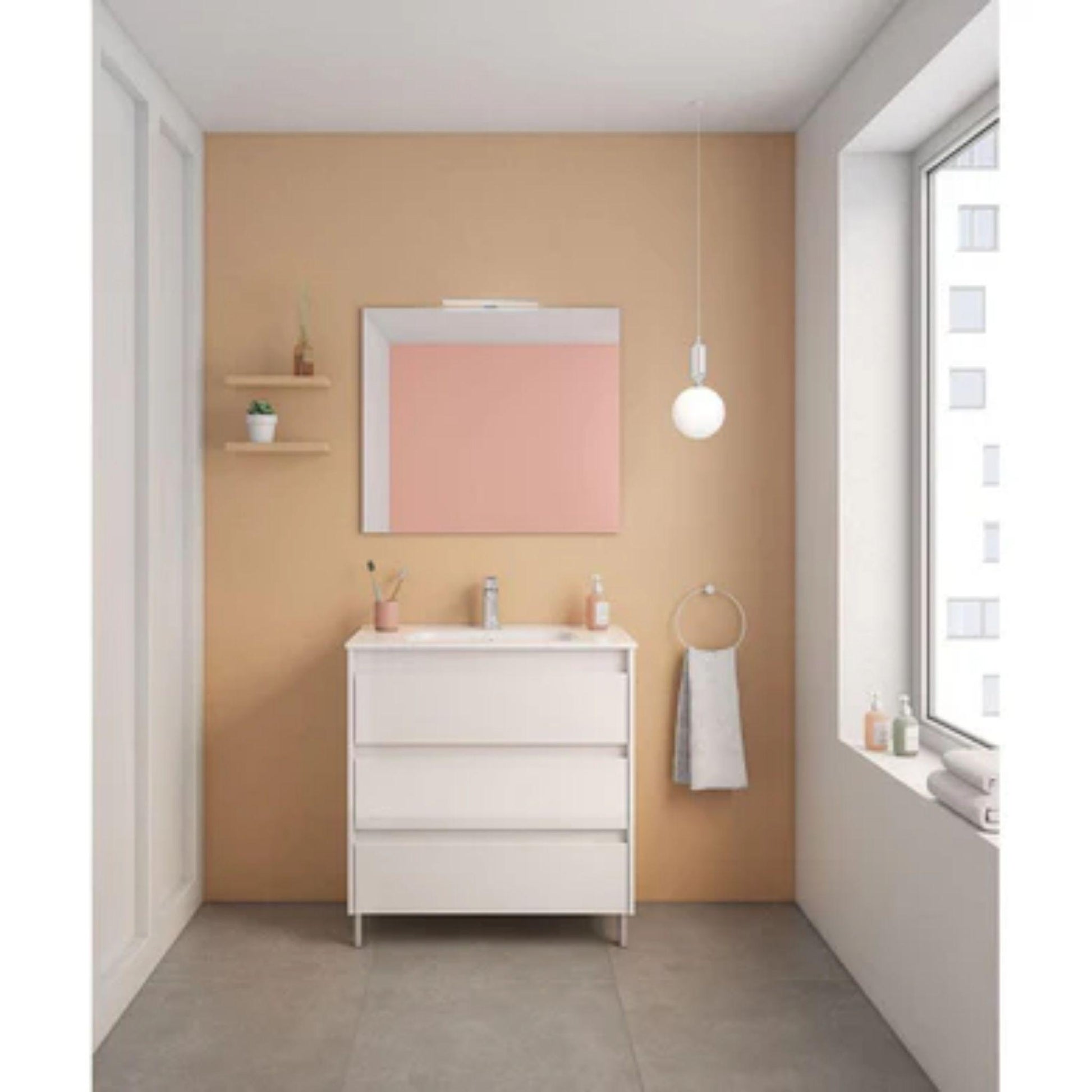 LessCare Sansa by Royo 32" White Modern Freestanding 3 Drawers Vanity Base Cabinet