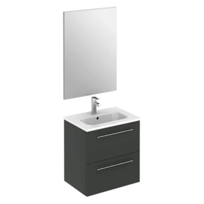 LessCare Street by Royo 20" Anthracite Modern Wall-Mount 2 Drawers Vanity Set