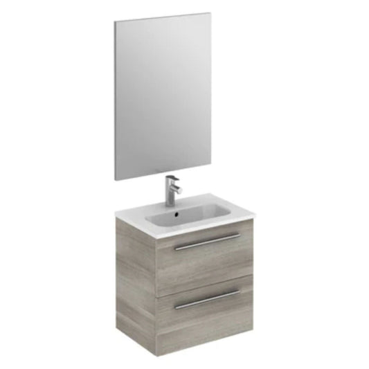 LessCare Street by Royo 20" Sandy Grey Modern Wall-Mount 2 Drawers Vanity Set