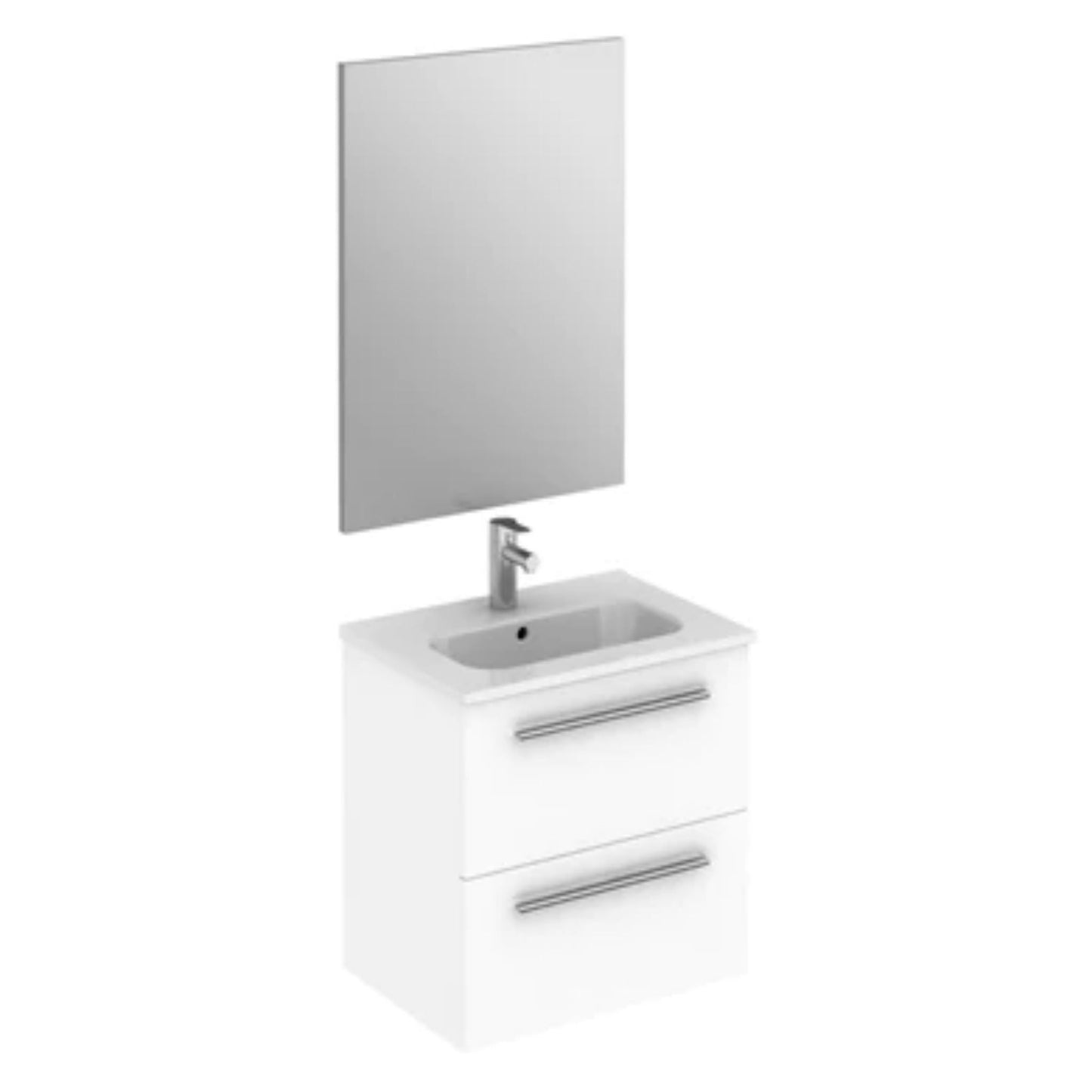 LessCare Street by Royo 20" White Modern Wall-Mount 2 Drawers Vanity Set