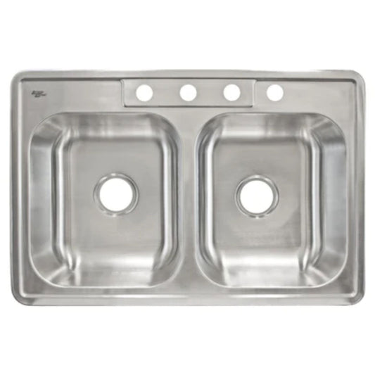LessCare Top Mount Stainless Steel Double Basin Kitchen Sink - LTD64