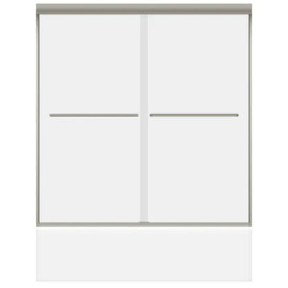 LessCare Ultra-A 56" - 60" x 62" Brushed Nickel Sliding Bypass Bathtub Door