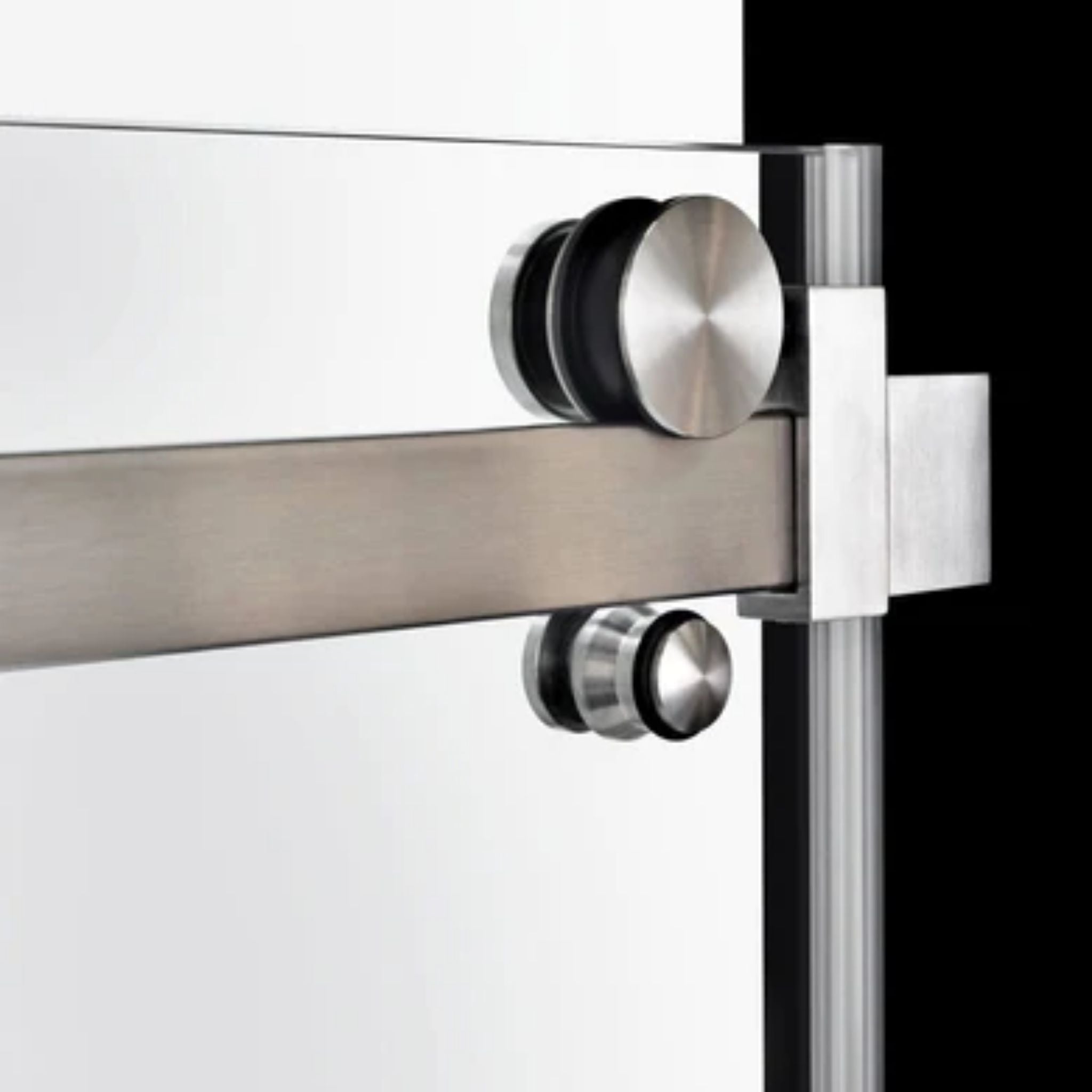 Semi-Frameless Sliding Shower Door - 44-48"W X 76"H, Brushed Nickel, 10mm Tempered Glass 6 thumbnail image
