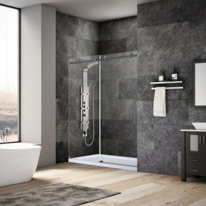 LessCare Ultra-C 44-48" x 76" Matte Black Sliding Shower Door