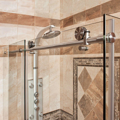 LessCare Ultra-C 44-48" x 76" x 34 1/2" Brushed Nickel Sliding Shower Enclosure