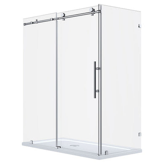 LessCare Ultra-C 44-48" x 76" x 34 1/2" Chrome Sliding Shower Enclosure